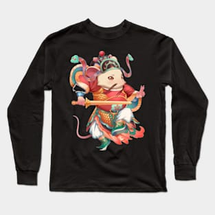 cute warrior mouse Long Sleeve T-Shirt